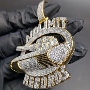 Pendentif Thème No Limit Records en Moissanite Plaqué Argent avec Strass en Cristal, Breloque Hip Hop, Bijou Unisexe Tendance - Product Image 6