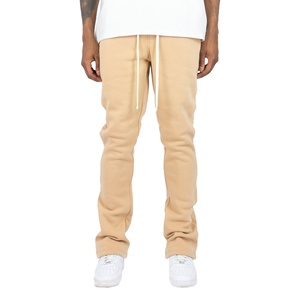 Fabricant de pantalons de survêtement mi-évasés pour hommes hiver automne jogging à cordon anti-rides pantalons de survêtement empilables décontractés - Product Image 1