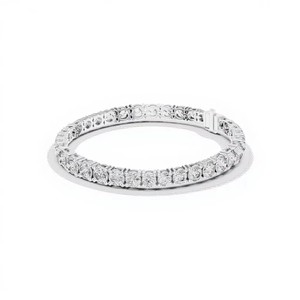 Pulsera de tenis de lujo con diamantes cultivados en laboratorio, corte clásico, chapada en rodio, con cierre oculto, en oro blanco macizo de 18 quilates, ideal para regalo y fiestas. - Product Image 1