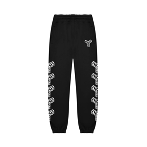 Black Terry Sweatpants Women Loose Fit Elastic Waist Full Length Letter Print Casual Joggers Autumn Streetwear Harem Pants - Product Image 1