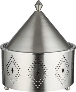 Casserole en acier inoxydable avec couvercle conique, design moderne et luxueux, chauffe-plats isolé durable, 24 cm de diamètre, marmite en métal, usage général, gaz - Product Image 1