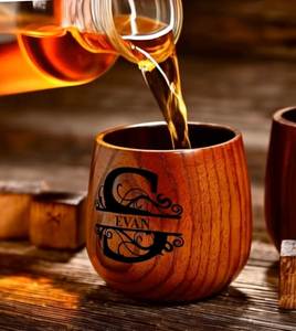 Vaso de Bourbon de Madera Moderno Hecho a Mano, Ecológico y Duradero |   Decoración de mesa para inauguración de casa, boda, cumpleaños |   Al por Mayor - Product Image 2