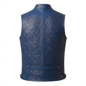 Chaleco de Motocicleta de Cuero Vacuno Genuino para Hombre, Chaqueta Clásica sin Mangas para Motociclista, Venta al Por Mayor OEM - Product Image 6