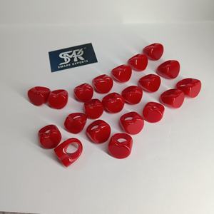 Anillo de Resina con Corazón Rojo de Moda, Anillo Grueso Hecho a Mano, Joyería Brillante para Mujeres y Niñas, Regalo de San Valentín - Product Image 2