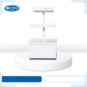 OneTech Durable Commercial 3Tier <b>SQUARE</b> ISLAND DISPLAY STAND Powder Coated Iron <b>Frame</b> Multi Tier Storage Retail Promotion Sales - Product Image 2