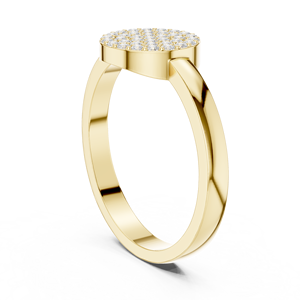Anillo solitario de oro amarillo macizo de 14k para mujer con diamante de corte redondo clásico en forma de flor, ideal para regalo de compromiso, aniversario o boda. - Product Image 4
