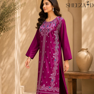 Nouvel ensemble 2 pièces pour femme en soie brute, Salwar Kameez, couleur personnalisée, élégant, qualité supérieure, Pakistan, service OEM en gros SHEEZA.D - Product Image 2