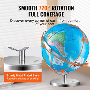 Lighting 13 \ "World Globe Stand LED per la luce notturna della costellazione HD stampato mappa stabile in metallo pesante per il globo di classe - Product Image 4