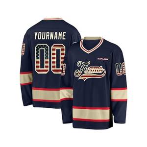 Maillots de hockey sur glace personnalisés sublimés des Canadiens de Montréal pour hommes – Rouge, bleu, blanc, manches longues, col ras du cou, respirant, 3D sur le devant - Product Image 1