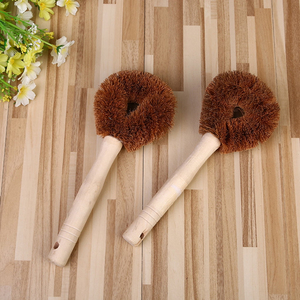 Coconut coir fiber <b>brush</b> with wooden handle high quality cleaning <b>brushes</b> for <b>scrubbing</b> pots & pans - Product Image 1