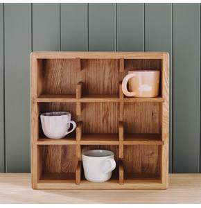 Wooden Coat Rack Stand Geometric Three-Layer Rustic <b>Storage</b> Holder for Living Room - Product Image 5