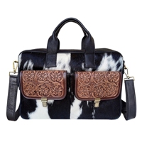 Bolso Mensajero para Portátil Unisex de Cuero Genuino Premium, Estilo Vintage Occidental, Hecho a Mano, Desmontable, Ligero y Transpirable