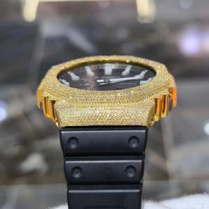 Reloj de Cuarzo con Incrustaciones Doradas, Correa de Goma, Estilo Analógico, Esfera Redonda de 41 mm, Reloj de Pulsera Unisex de Moda, Lujoso y Elegante - Product Image 3