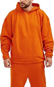 Custom 380GSM Cotton Polyester Tracksuit Men Pullover Hoodie <b>Jogger</b> Set Embroidery Logo Olive Green Outdoor Outfit - Product Image 5