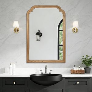 Wood Bathroom Wall <b>Mirror</b> Rustic Wooden Framed Vanity <b>Mirror</b> Decorative Wall <b>Hanging</b> <b>Mirror</b> for Bathroom Bedroom Entryway - Product Image 6