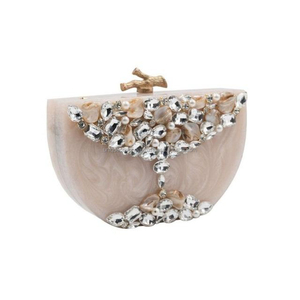 Boîte à bijoux rectangulaire en résine blanche écologique avec poignée florale en fil doré, faite à la main, pour femme, idéale pour les fêtes et mariages - Product Image 2