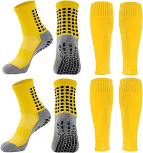 2 Set Anti-Slip Grip Soccer <b>Socks</b> with Shin Guard Sleeves, Sports Athletic <b>Socks</b> for Men Women - Product Image 1