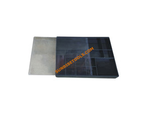 Plateau de rangement pour bijoux en plastique rond noir avec couvercle transparent 11 compartiments pour organiser les outils et les fournitures - Product Image 2