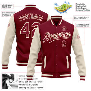 Wholesale Premium Quality <b>Baseball</b> <b>Bomber</b> <b>Jacket</b> Custom Pattern Patch Leather Sleeves Street Trending Men's Varsity <b>Jacket</b> - Product Image 6