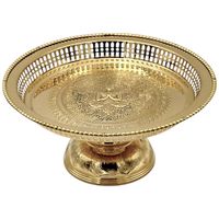 18 "beau plateau en laiton antique thaïlandais classique de piédestal avec la conception de Thepphanom. Parfait pour hôtels, restaurants servant assiette.