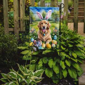 Multicolor Golden Retriever Easter Egg Hunt Garden Flag Buzón Decorativo Patio Banner para Patio Obra de arte para camas de flores Cualquier - Product Image 2