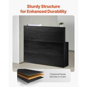 55Inch L-Shaped Reception Desk <b>Office</b> Front Counter Table Drawer Keyboard Tray Storage Cabinet Front Desk for <b>Office</b> Reception - Product Image 3