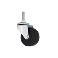 Roulettes pivotantes légères de 2 pouces avec frein, roues en PVC de 50 mm, tige filetée de 5/16 po, revêtement en zinc, capacité de charge de 50 kg, roulettes pour meubles