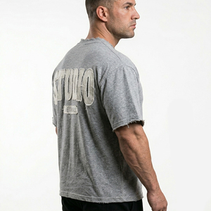 T-shirt Homme Col Rond Manches Courtes Broderie Effet Vieilli Style Urbain - Product Image 6