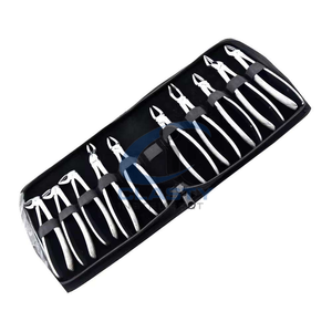 Ensemble de forceps dentaires en acier inoxydable, manuel, couleur argent, poignée moletée, instruments chirurgicaux de classe II, 10 pièces, étui inclus - Product Image 5