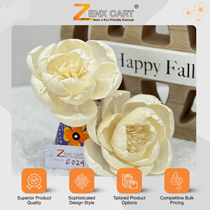 Customization Possible for Assured Quality Handmade Eco-Friendly Artificial Sola Wood <b>Flowers</b> Available in 6/8/10cm Sizes - Product Image 2