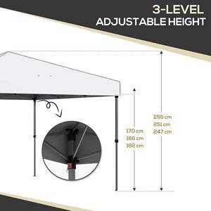 "10x10 Pop up <b>Canopy</b> <b>Tent</b> with Mesh Windows Reflective Top Sun Protection Instant Setup Adjustable Heights for Events White" - Product Image 5