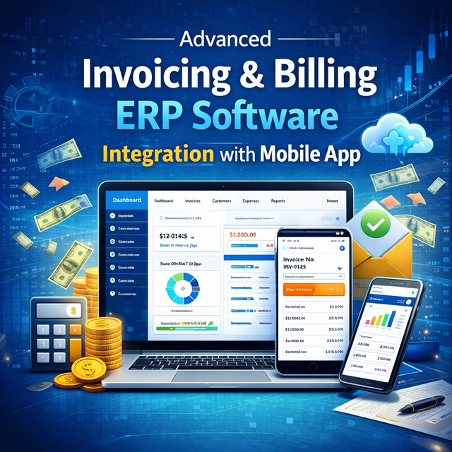 Advanced Invoicing Billing ERP Software Mobile App Integration Real-Time Financial Tracking Internet Version Multi-language