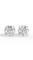 Pendientes de Diamante Cultivado en Laboratorio con Diseño Personalizado, Oro de 10K, Corte de Cuatro Puntas, 7.3MM, Certificado IGI, Lujo Premium