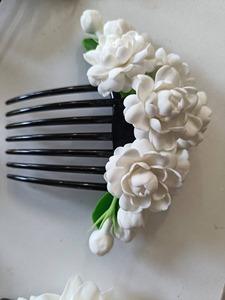 Adorno para el Cabello Personalizado con Guirnalda de Jazmín |   Accesorio para el Cabello Floral Hecho a Mano por Artesanos Tailandeses |   Moño de Novia Elegante de 12 cm - Product Image 4