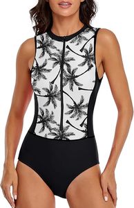 Traje de Baño de Una Pieza de Secado Rápido para Mujer, Traje de Baño sin Mangas de Alta Elasticidad, Ropa Casual para Natación y Surf - Product Image 2