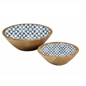 Vaisselle en gros : Bol en bois et résine émaillée fait main, élégant et durable, pour la cuisine - Product Image 2