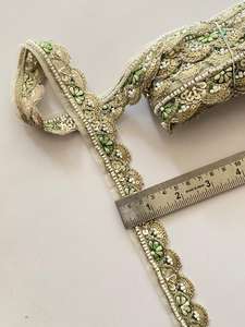 KUSHANG Bordure en dentelle Jalebi à fil métallique, broderie personnalisée, couleur sur mesure, motif écossais vintage, tissu doux, style indien pakistanais - Product Image 4