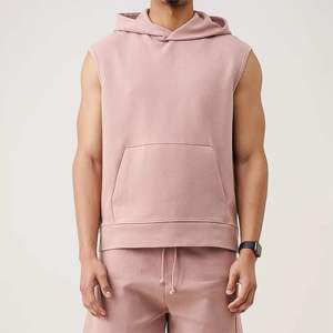 Sweat-shirt de sport sans manches léger pour homme, respirant, vêtements de fitness, taille plus, sweat-shirt d'entraînement avec motif uni - Product Image 6