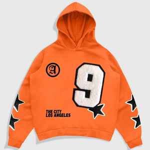 Sweat à capuche streetwear coupe oversize ample en coton épais avec broderie chenille personnalisée – Fournisseur Pakistan - Product Image 1