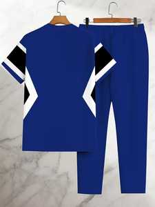 Nuevo Conjunto Deportivo de Verano para Hombre, 2 Piezas, Camiseta de Algodón Transpirable, Conjunto Deportivo Estampado, Atuendo Informal con Logotipo Personalizado - Product Image 2