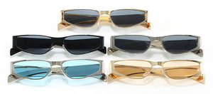Lunettes de soleil rectangulaires rétro tendance 2025 pour hommes et femmes, protection UV400, style punk, logo personnalisé, montures métalliques de haute qualité - Product Image 6