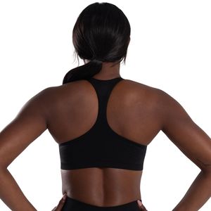 Women's Racerback Sports Bra Black Performance Gym Bra Stretch Fitness Sports <b>Top</b> Breathable Athletic Workout Activewear - Product Image 2