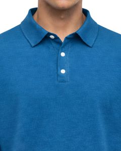 Sweat-shirt polo à manches longues pour homme, bleu turquoise personnalisé, en coton mélangé, col pull, décontracté, automne-hiver, OEM, vente en gros sur mesure - Product Image 5