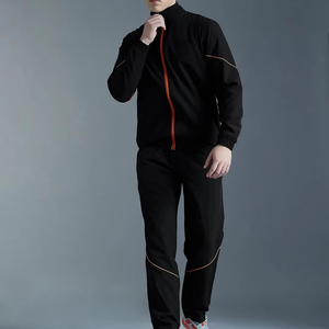 Conjunto Deportivo de Invierno Personalizado para Hombre, Transpirable, de Tejido de Rizo, con Cierre de Cremallera, Bordado con Patrón Floral, Estilo Clásico, Corte Holgado - Product Image 1