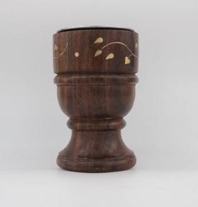Quemador de Incienso Religioso Ecológico de Madera Natural con Incrustaciones Metálicas, Elegante Mubkhar Hecho a Mano, Moderno Madkhan de Primera Calidad - Product Image 1