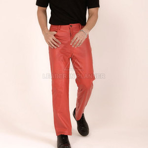 Pantalones de Cuero para Hombre con Diseño de Logotipo Personalizado a Precio Razonable, Corte Recto, Cintura Media, Ligeros, Casuales, de Color Sólido - Product Image 6