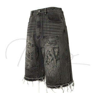 Shorts en jean pour homme, couleur unie, sur mesure, nouveau style, haute qualité, confortables et décontractés, en vente. - Product Image 2