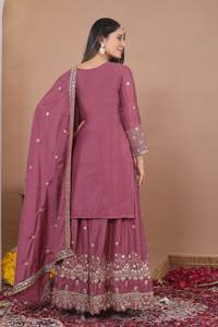 Colección especial del mes de Eid: Vestido Anarkali/Salwar Kameez con dupatta, con múltiples detalles de codificación y secuencia, imágenes reales adjuntas. - Product Image 4