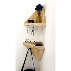 Porte-clés en bois durable et écologique fait à la main, organisateur mural décoratif pour courrier et clés - Product Image 2