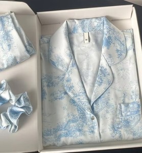 Conjunto de Bata con Estampado Floral para Mujer, Manga Larga, Cuello con Muescas, Cierre de Botones, Ropa de Dormir Elegante para Primavera - Product Image 2